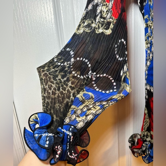 Alison Sheri - Y2K Long Sleeve Stylish Chic Red and Blue Women's Top in Size XL - Picture 7 of 11